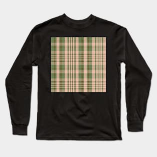 Autumn Aesthetic Sorcha 2 Hand Drawn Textured Plaid Pattern Long Sleeve T-Shirt